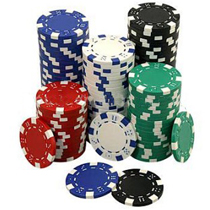 As fichas de poker